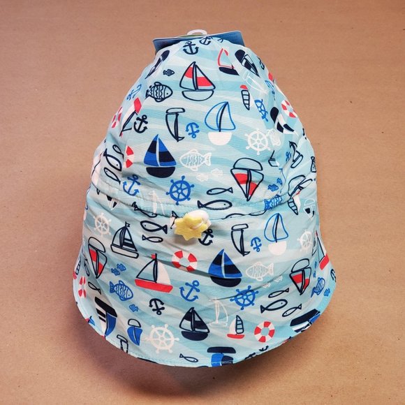 I Play Sun Protection Hat 0-6 Months Blue - Picture 3 of 9